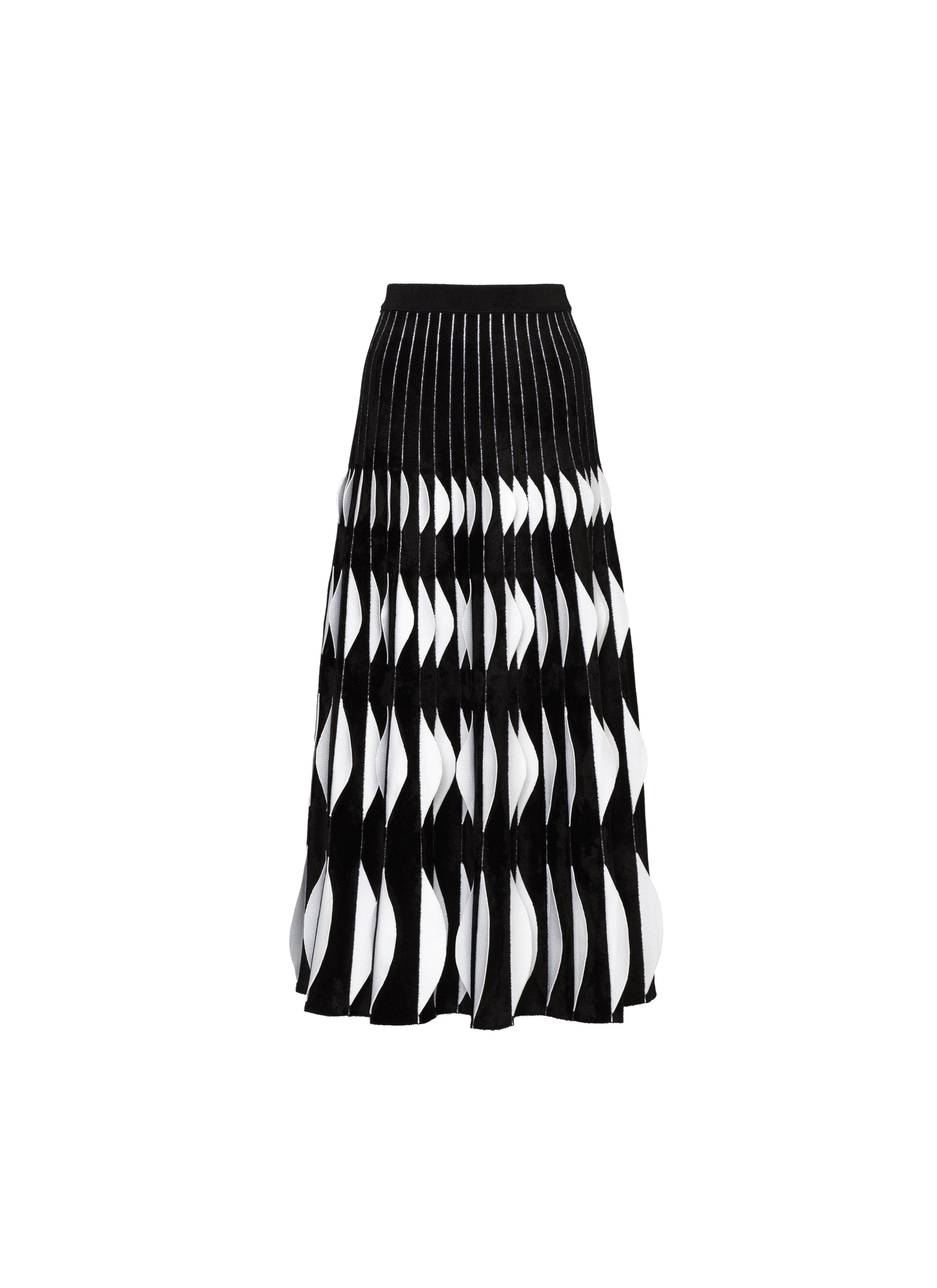 Jupe longue bicolore évasée - Noir & Blanc