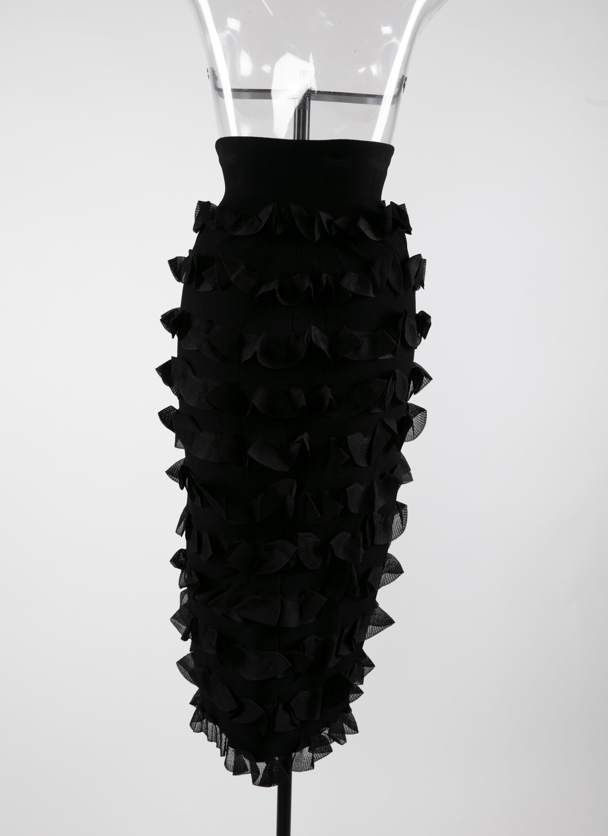 Straight skirt with zip ruffles - Alaia Black