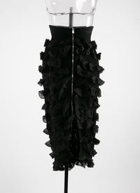 Straight skirt with zip ruffles - Alaia Black