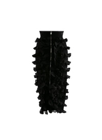 Straight skirt with zip ruffles - Alaia Black