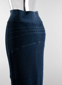 Jupe longue à fente - Bleu Jeans