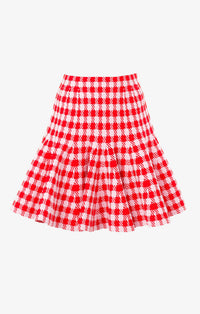 Flared skirt - Red & Pink