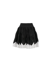 Jupe à chevrons bicolore - Noir & Blanc