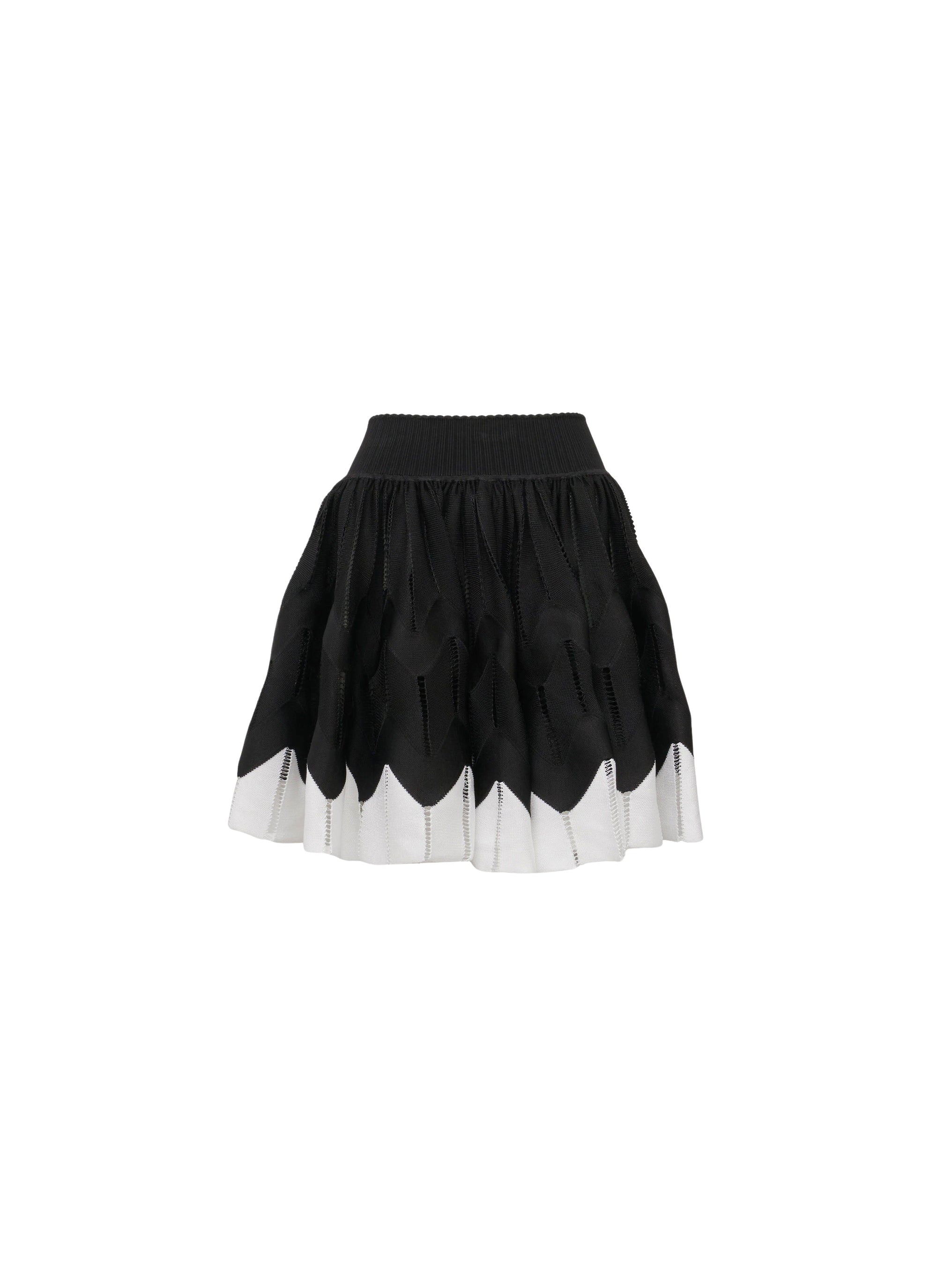 Jupe à chevrons bicolore - Noir & Blanc
