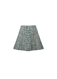 Croco jacquard skirt - White & Opaline