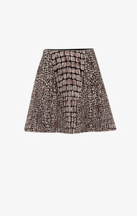 Jupe en jacquard en jacquard croco - Noir & Marron