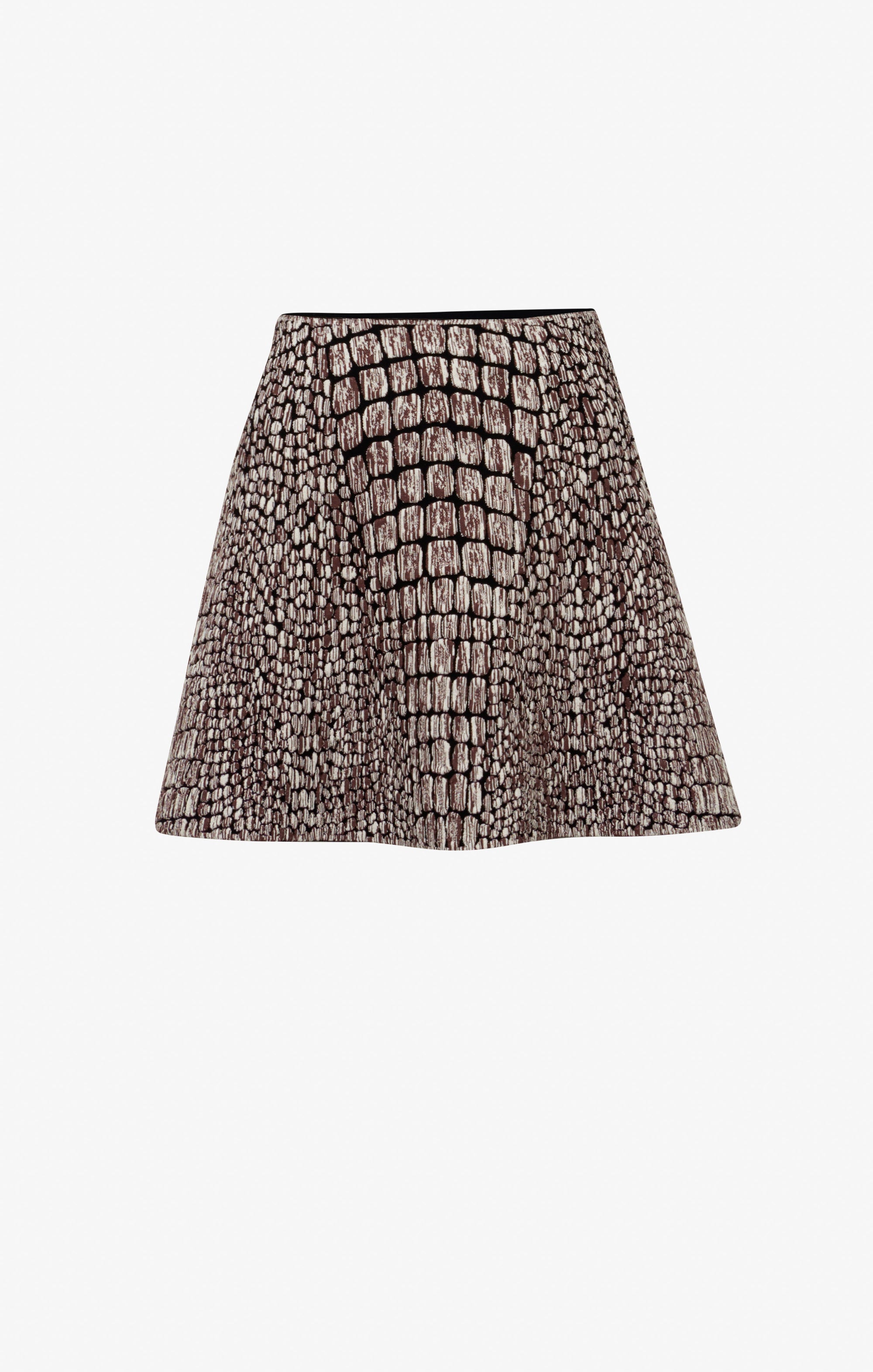 Jupe en jacquard en jacquard croco - Noir & Marron