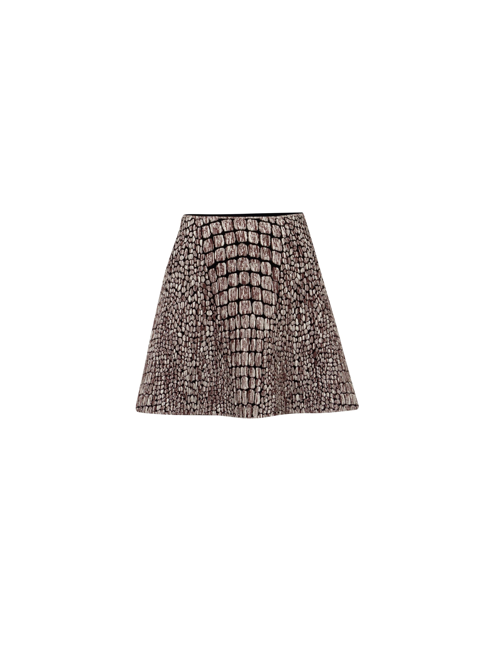 Jupe en jacquard en jacquard croco - Noir & Marron