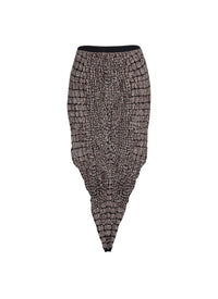 Jupe en jacquard en jacquard croco - Noir & Marron