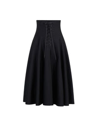 Jupe midi à corset - Noir Alaïa