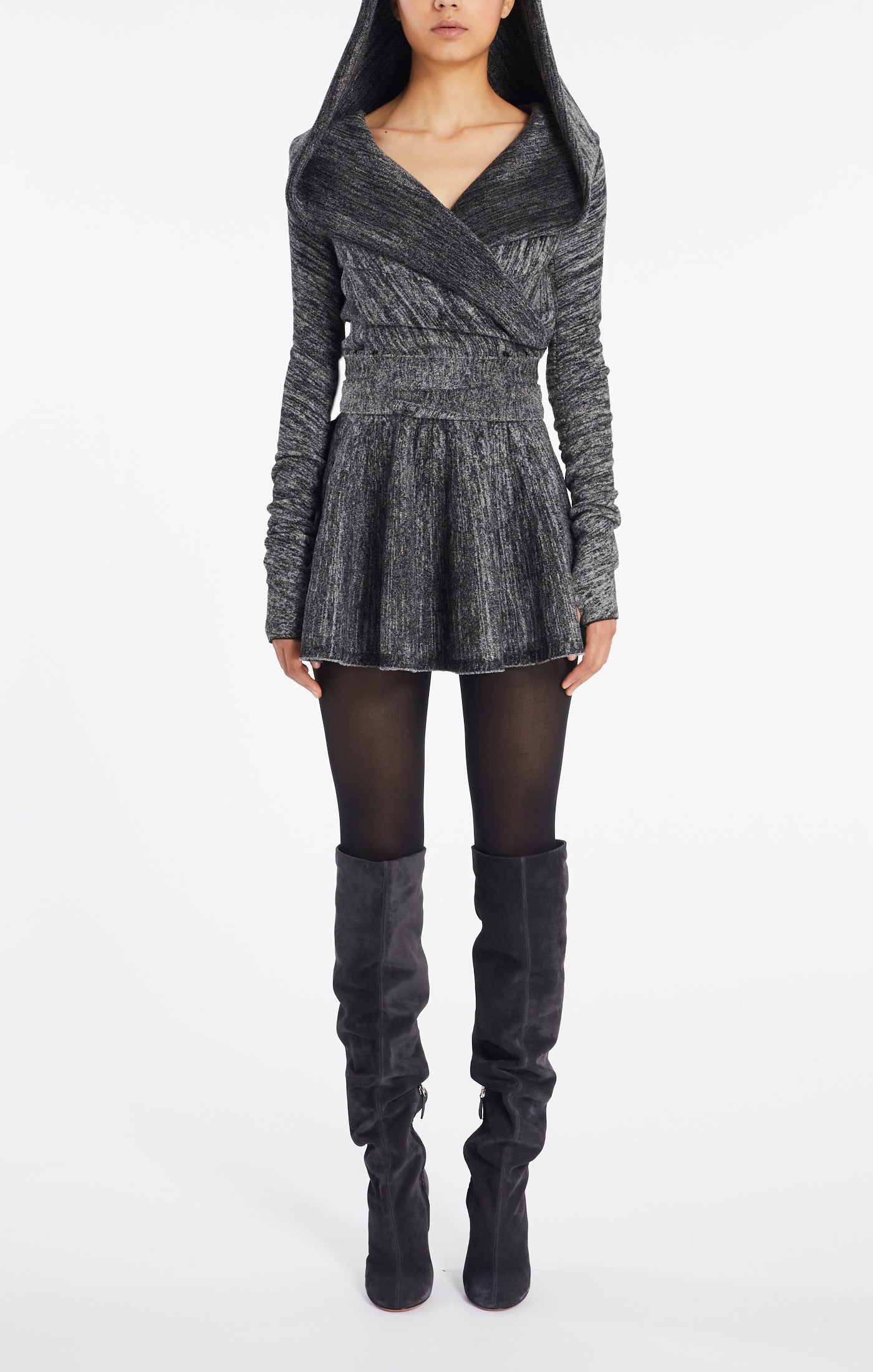 Jupe en velours en velours chine - Gris