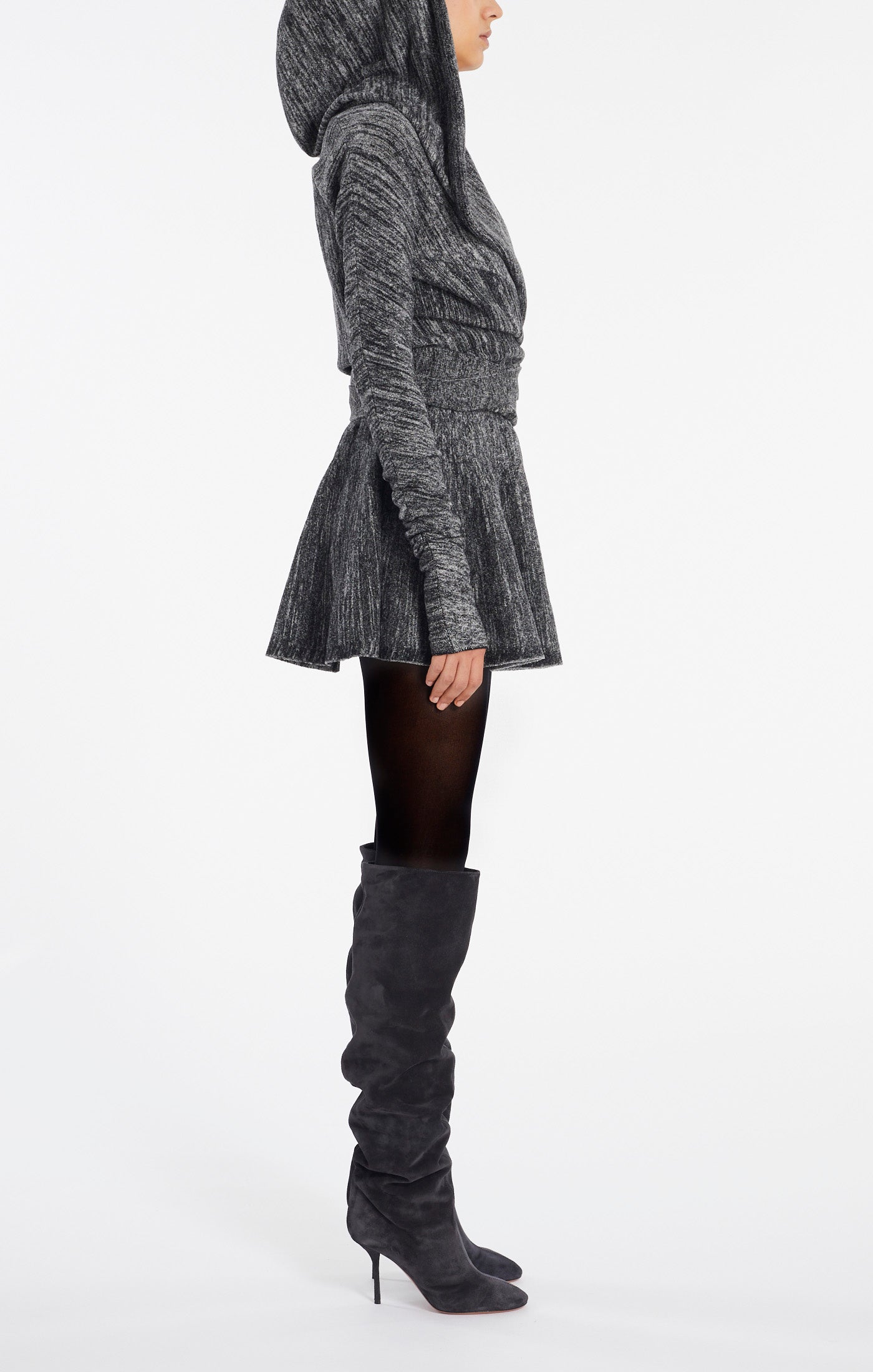 Jupe en velours en velours chine - Gris