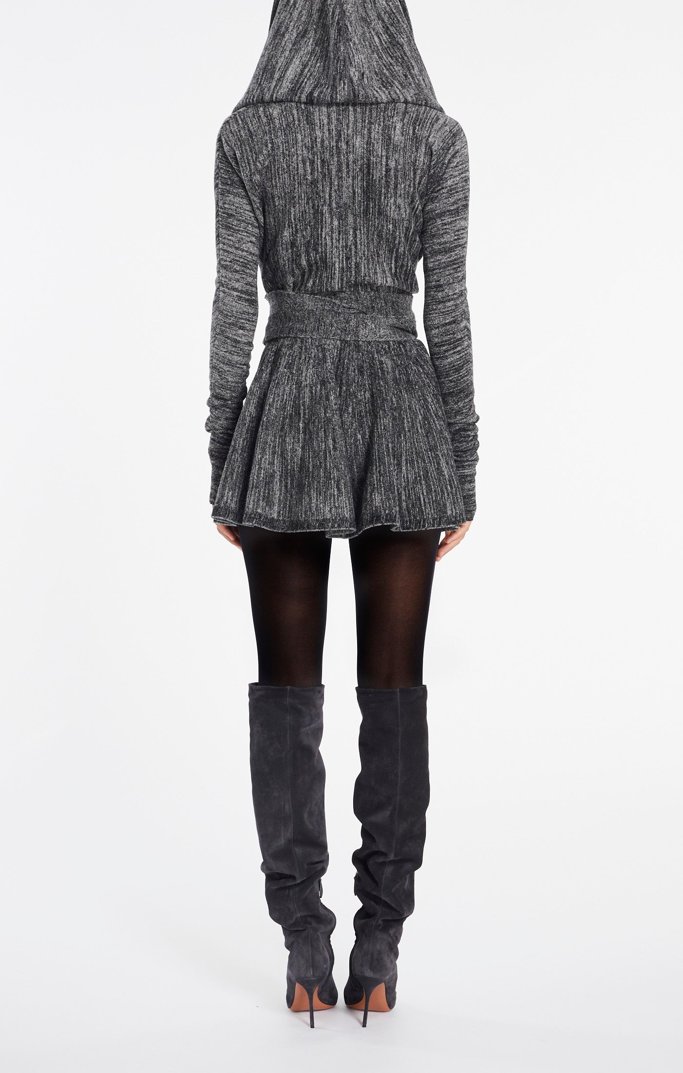 Jupe en velours en velours chine - Gris