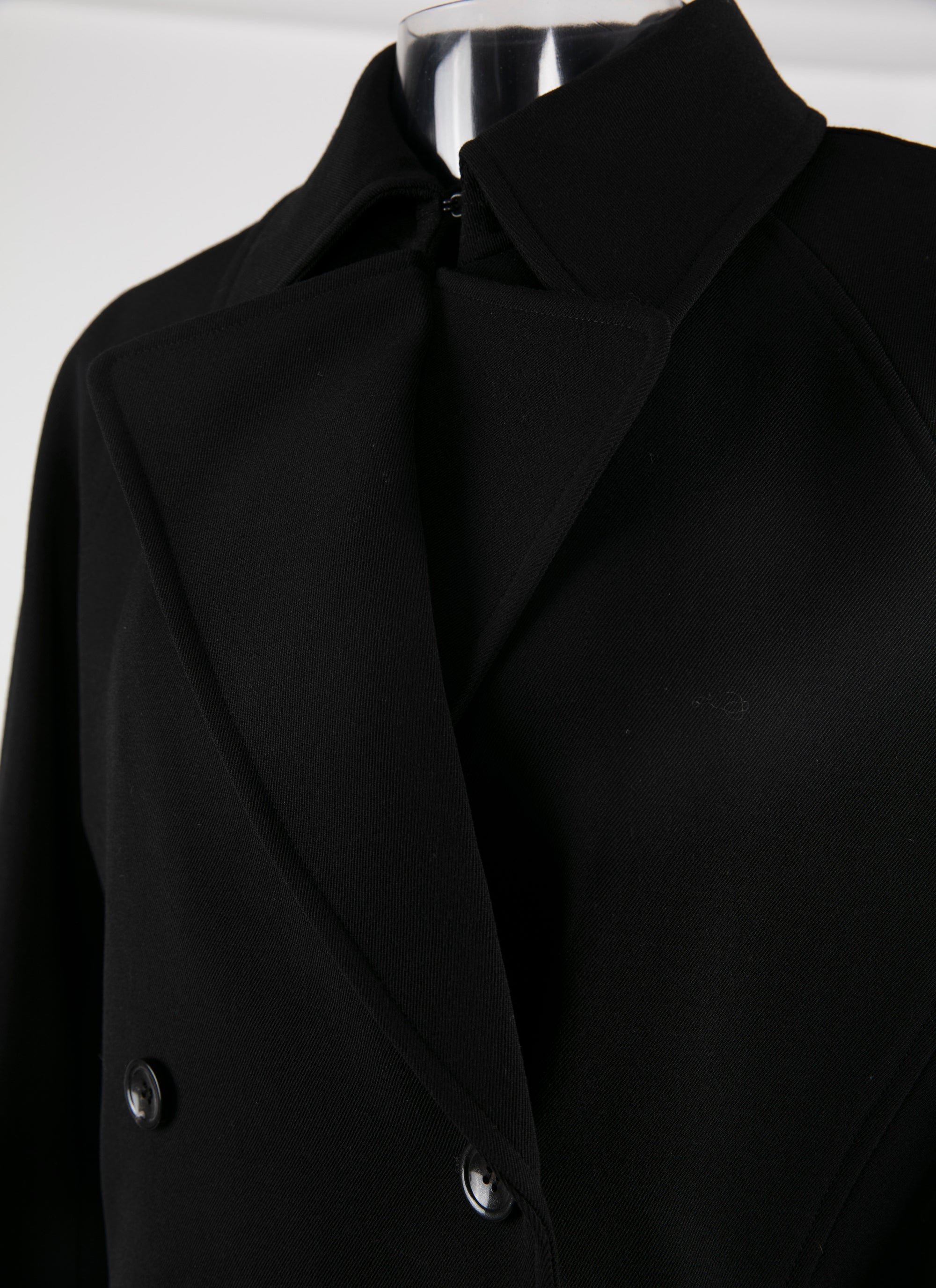 Manteau croisé en laine - Noir