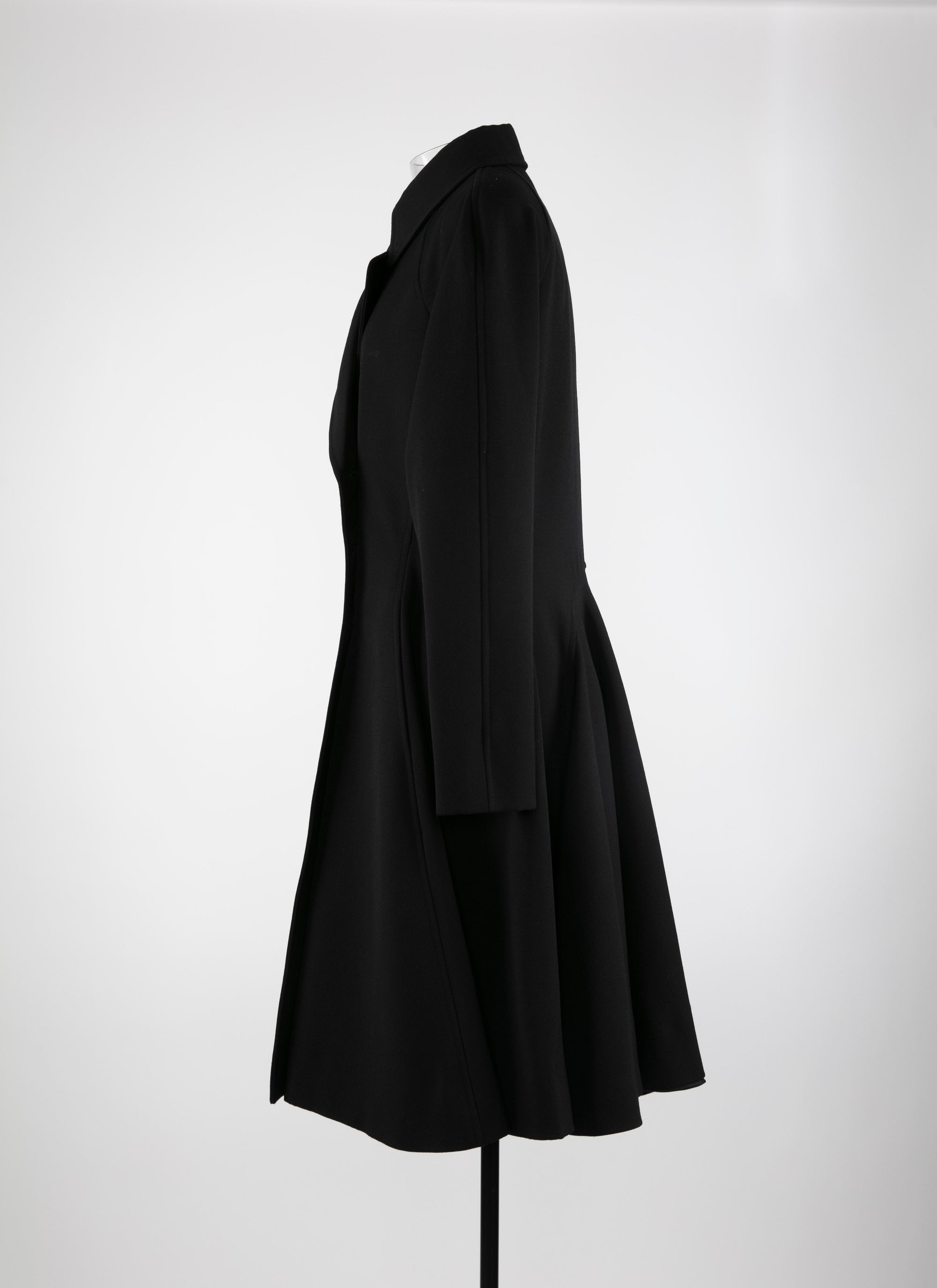 Manteau croisé en laine - Noir