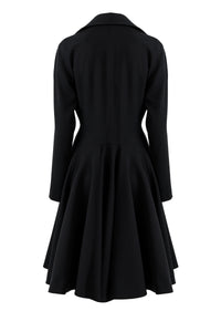 Manteau croisé en laine - Noir