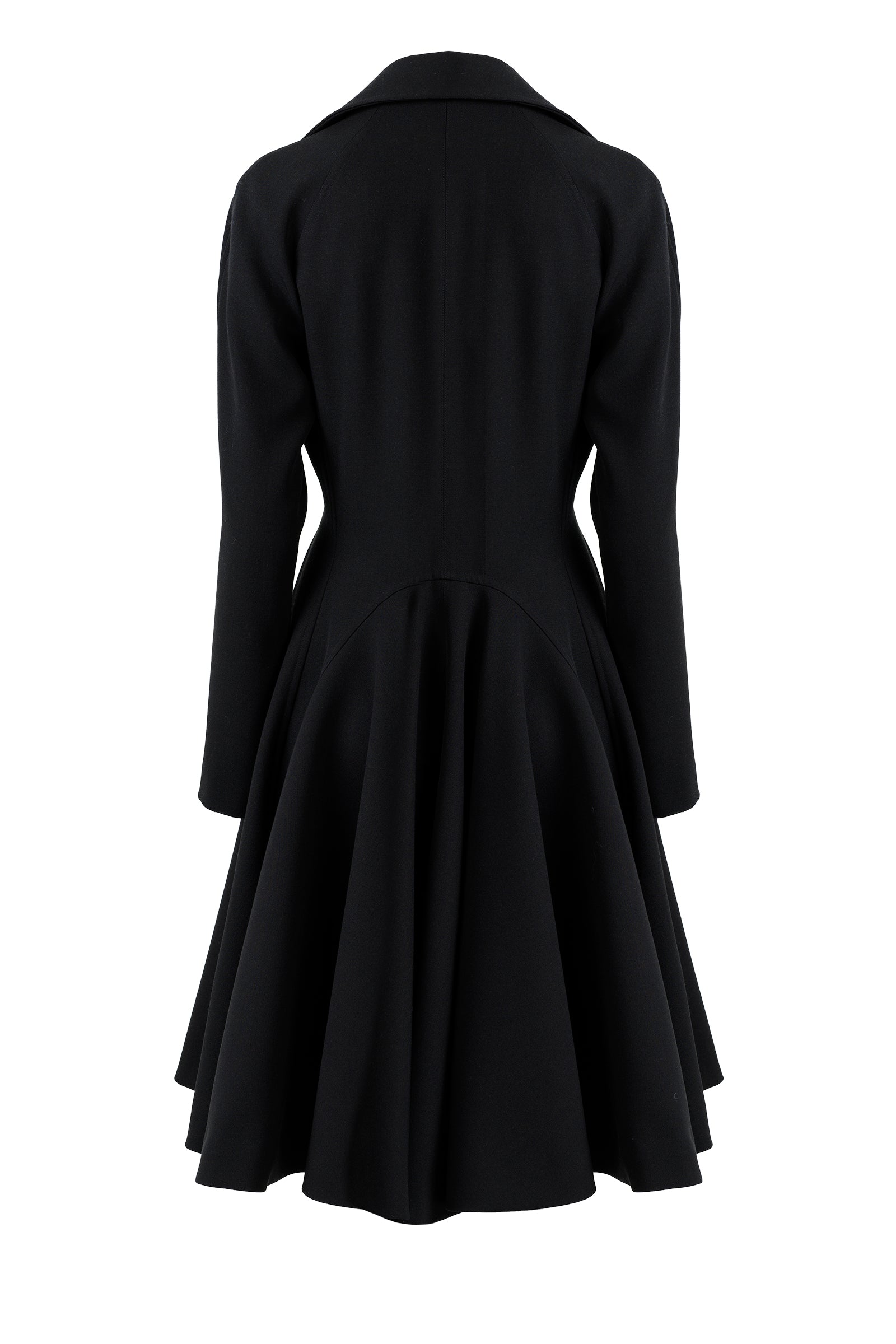 Manteau croisé en laine - Noir