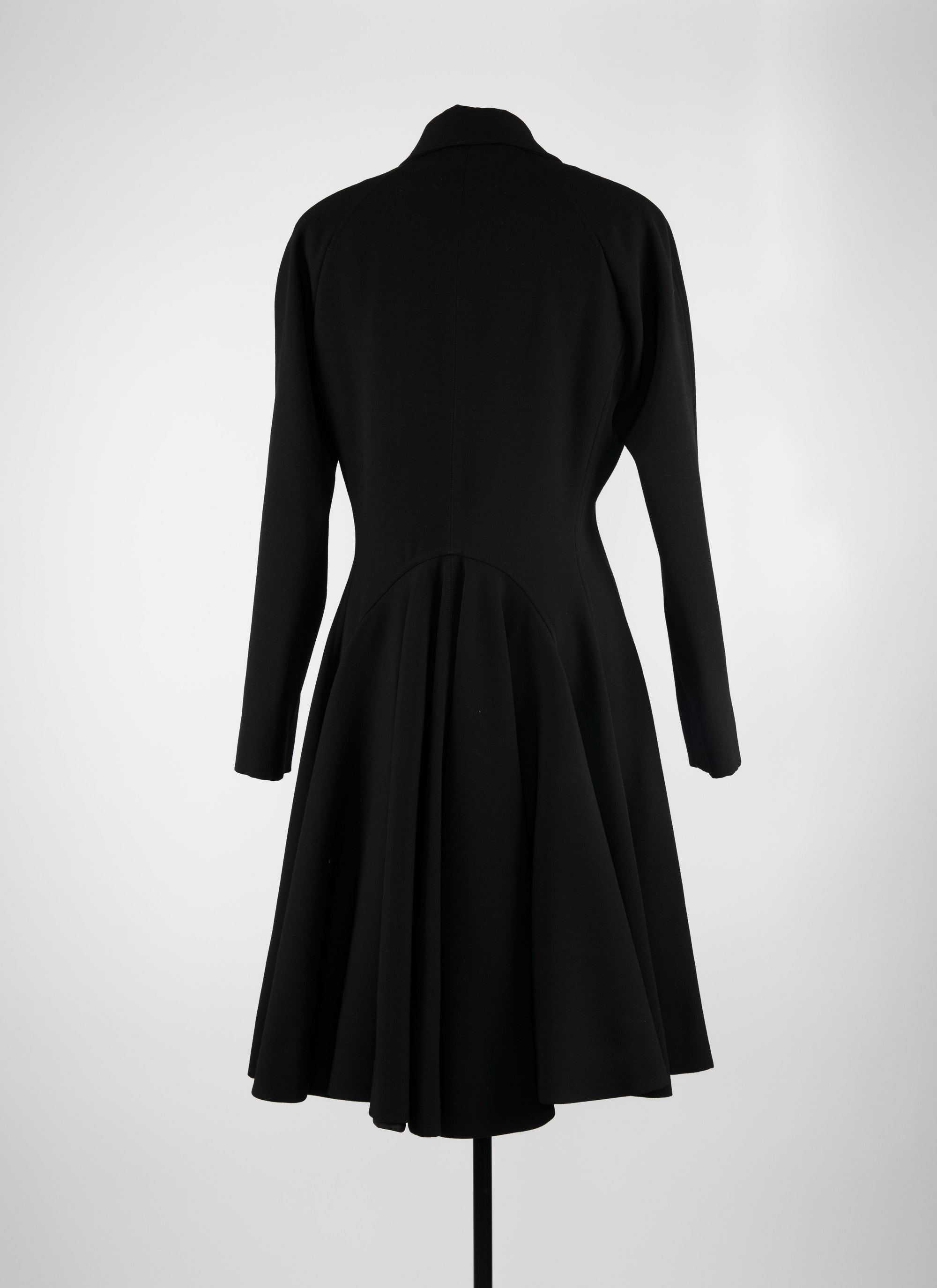 Manteau croisé en laine - Noir