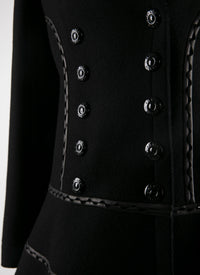 Hinged wool coat - Black intense