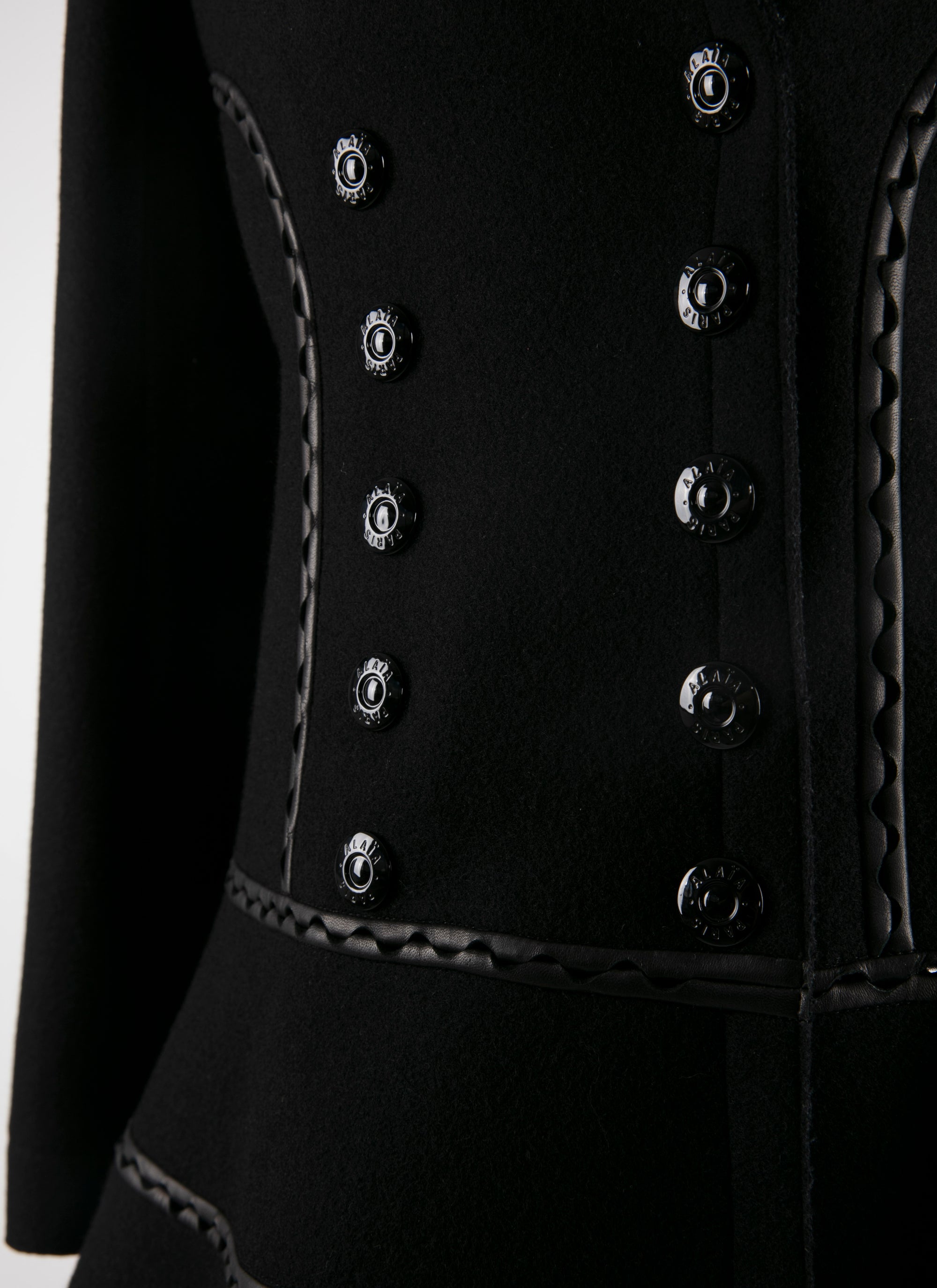 Hinged wool coat - Black intense