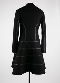 Hinged wool coat - Black intense