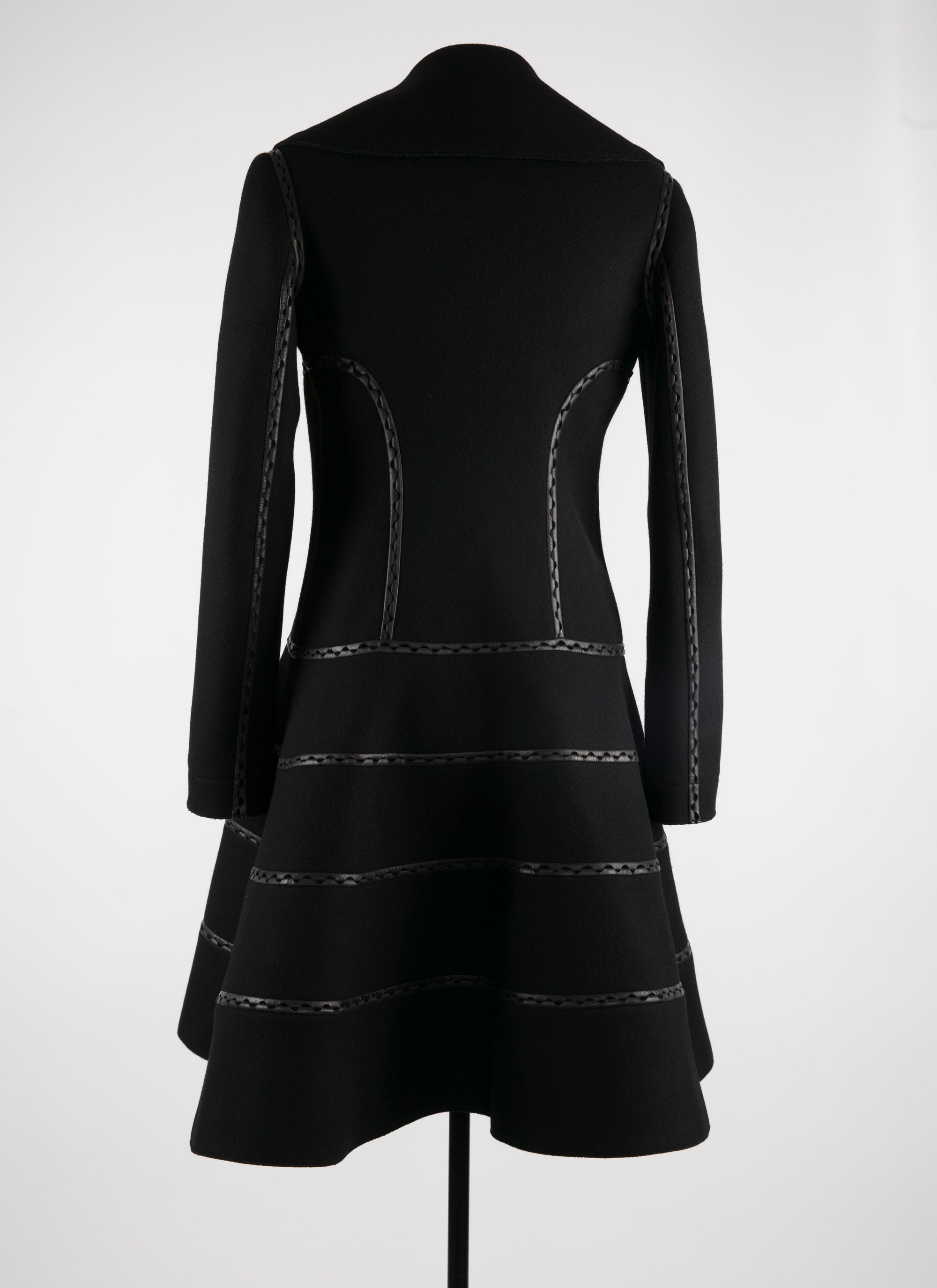 Hinged wool coat - Black intense