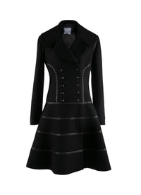 Hinged wool coat - Black intense