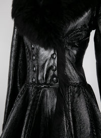 Short leather coat - Black intense
