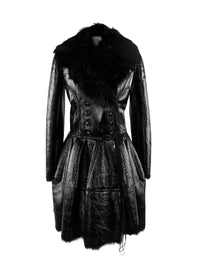 Short leather coat - Black intense