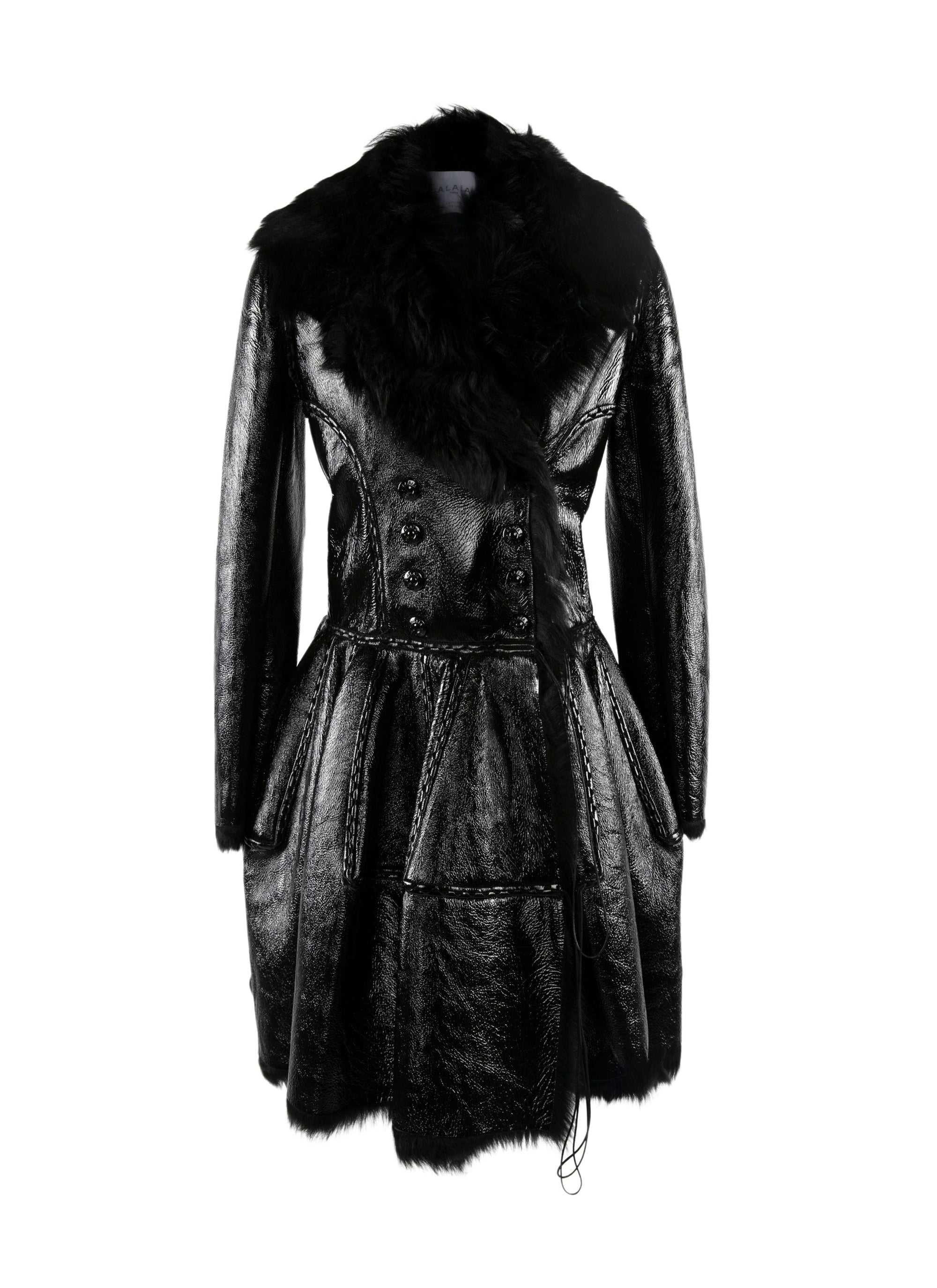 Short leather coat - Black intense