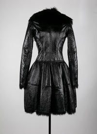 Short leather coat - Black intense