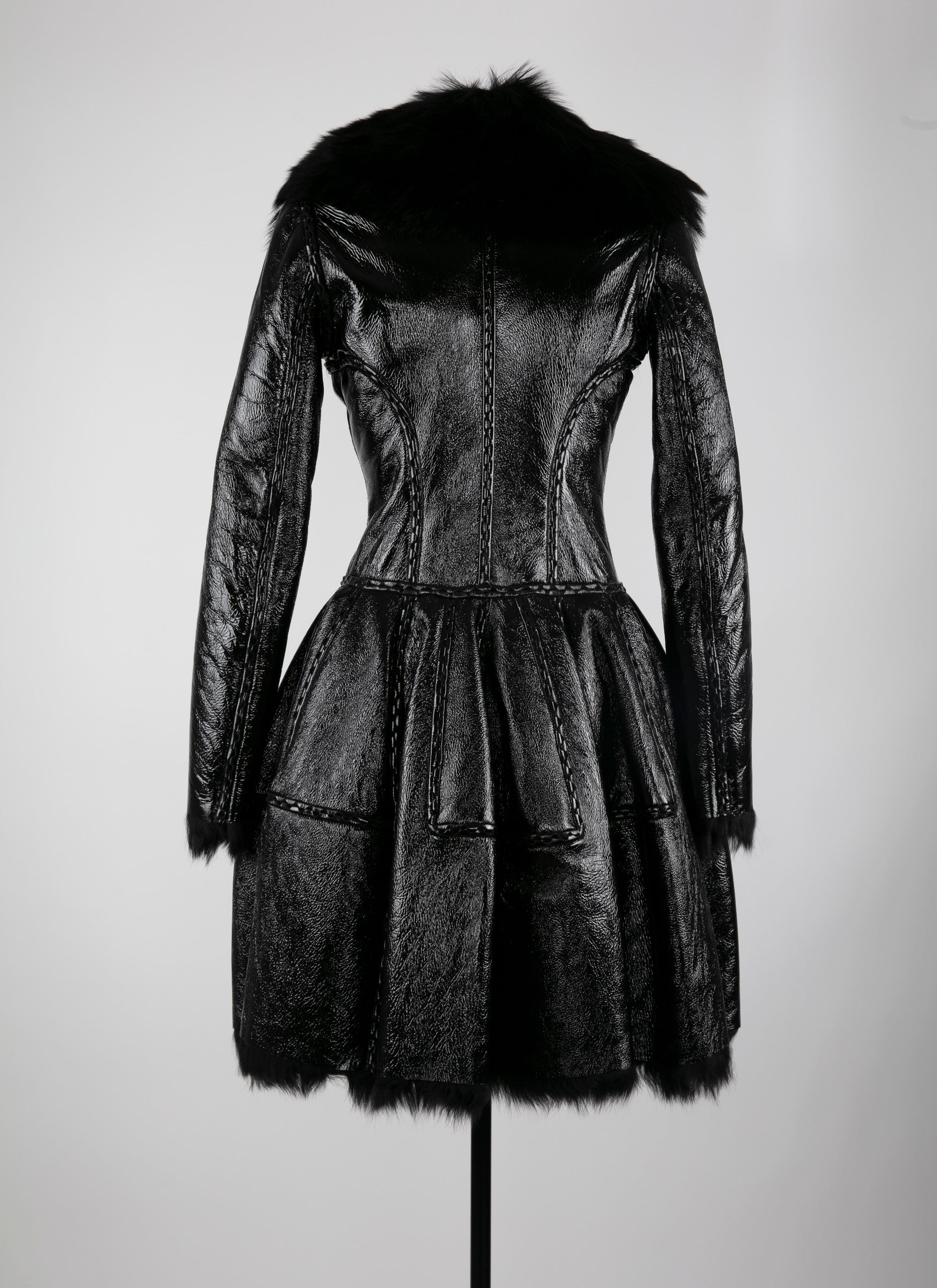 Short leather coat - Black intense