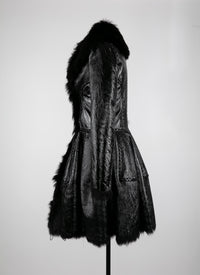 Short leather coat - Black intense