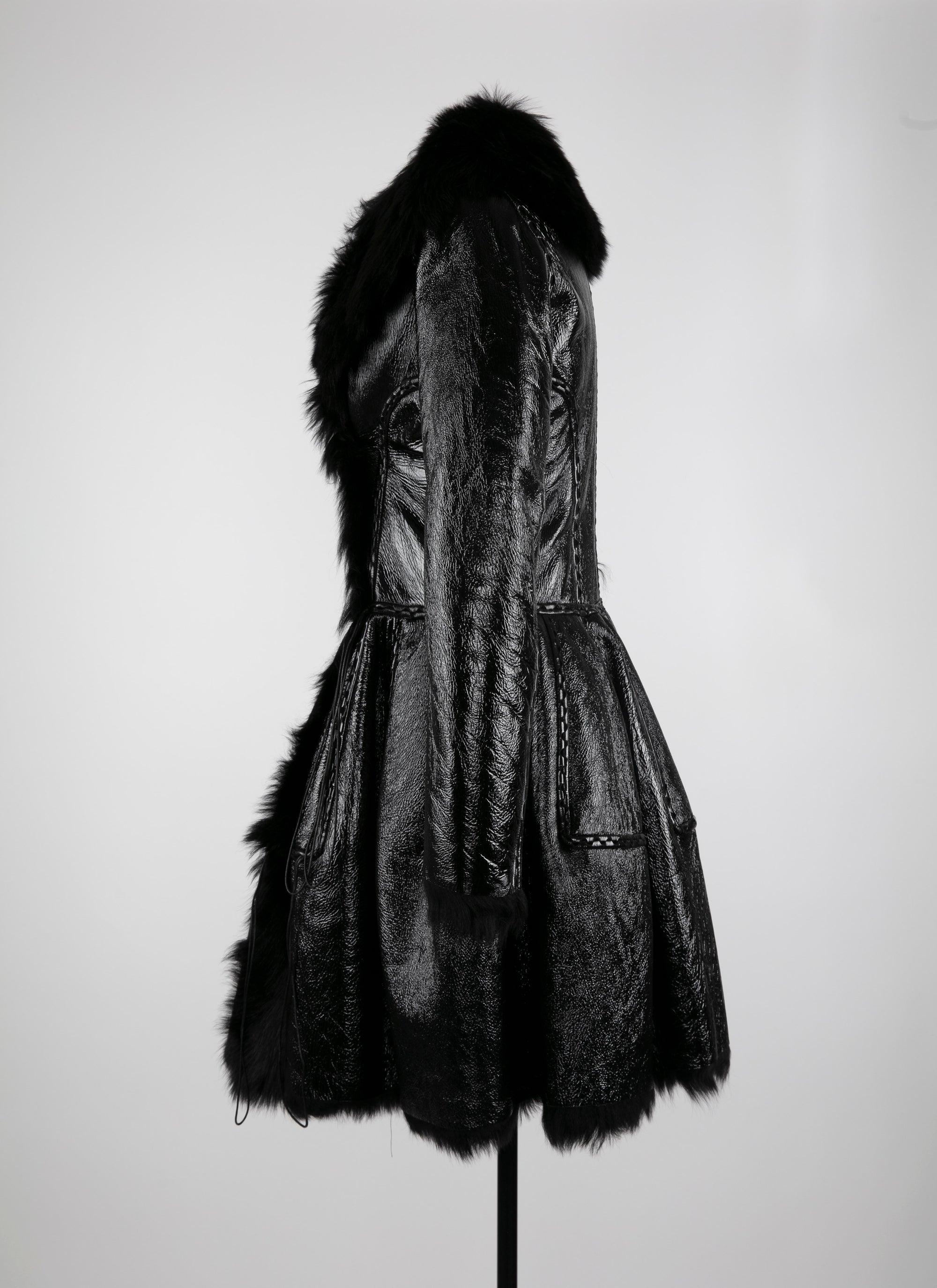 Short leather coat - Black intense