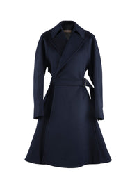 Trench drapé en laine - Nuit