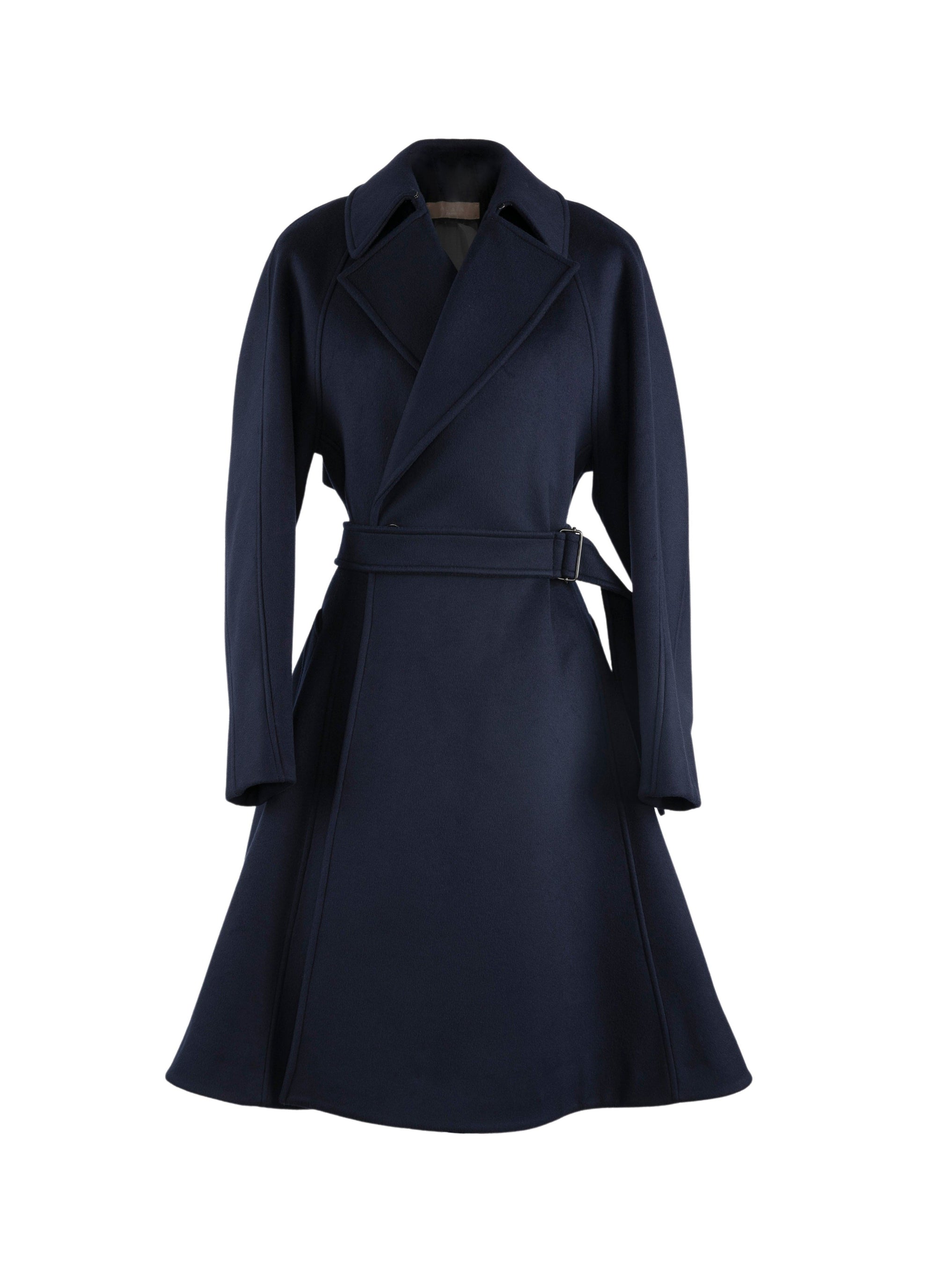 Trench drapé en laine - Nuit