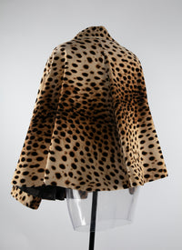 Manteau court imprimé animalier - Beige Clair