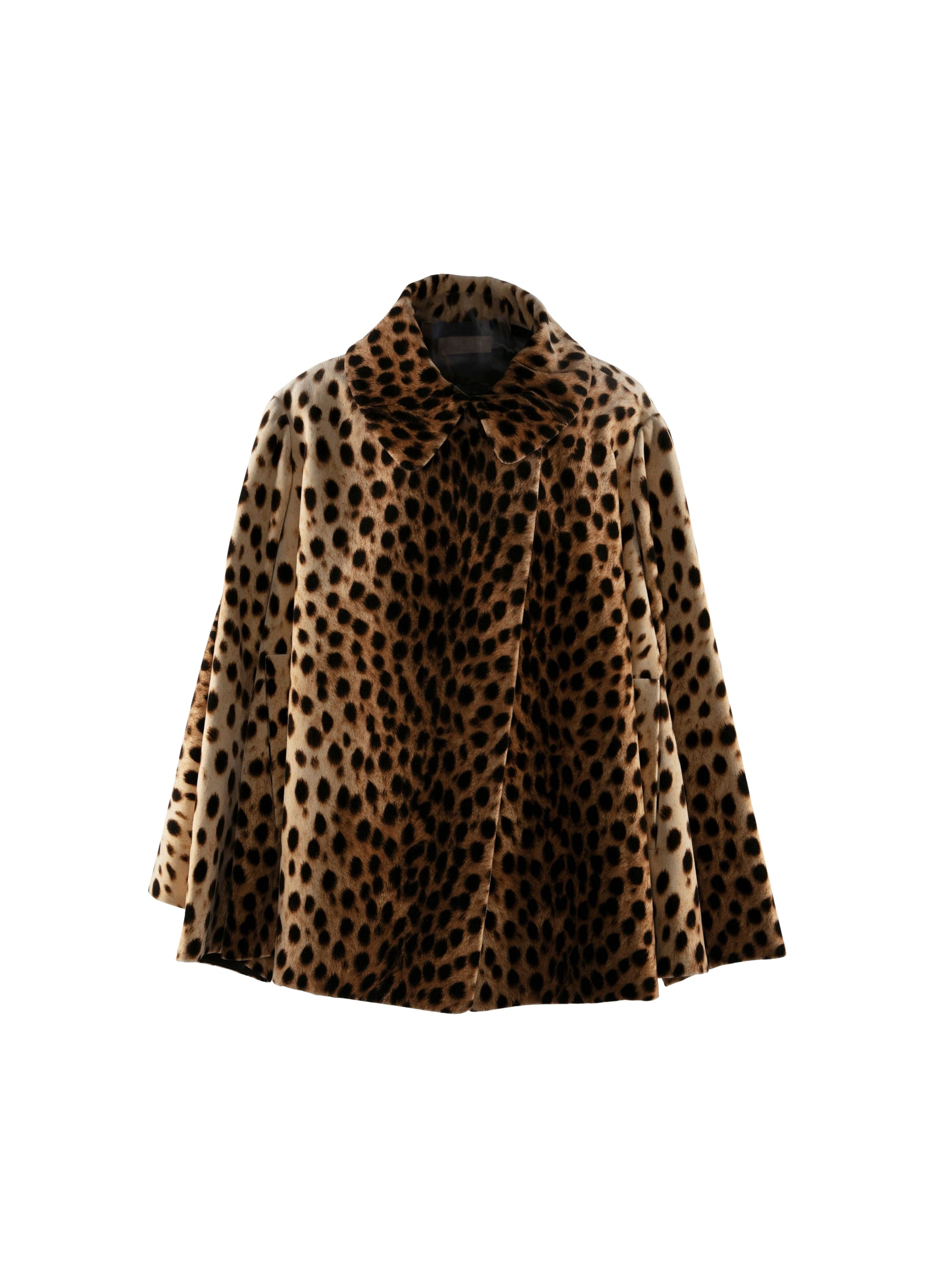 Manteau court imprimé animalier - Beige Clair