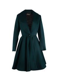 Flared coat in wool - Dark Petroleum