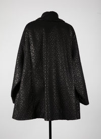 Regular leather coat - Black intense