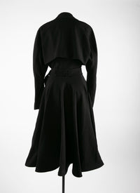 Long wool trench coat - Black intense