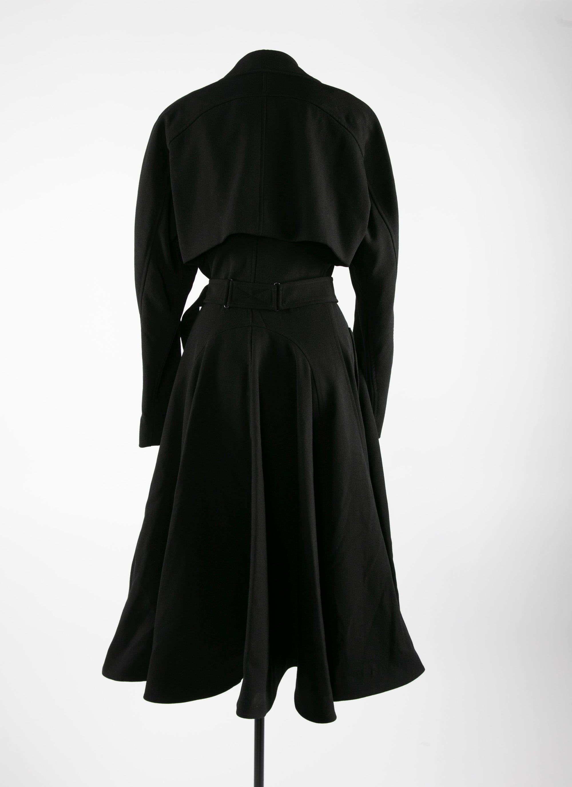 Long wool trench coat - Black intense