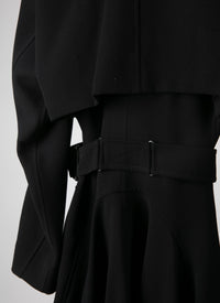 Long wool trench coat - Black intense
