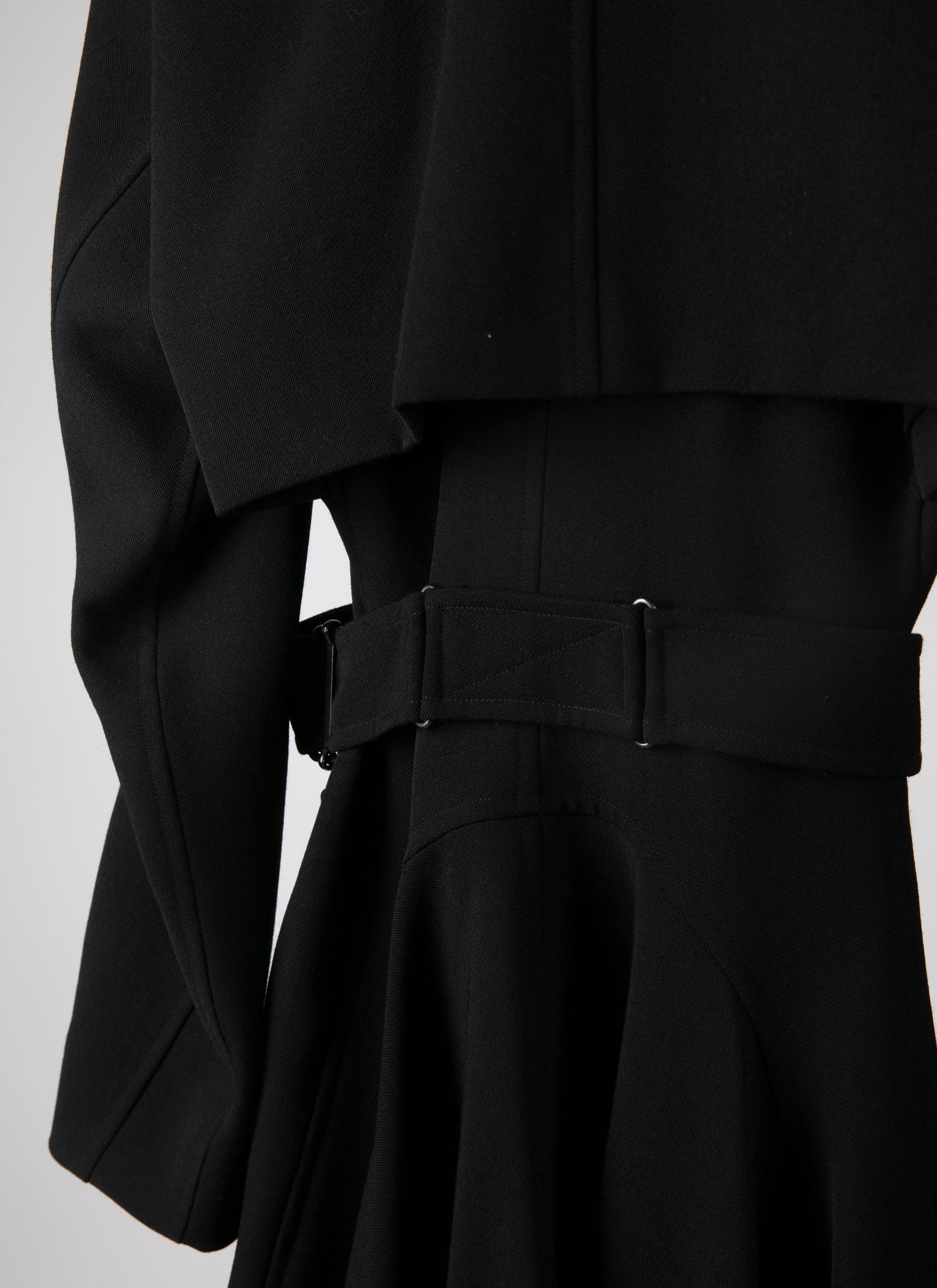 Long wool trench coat - Black intense