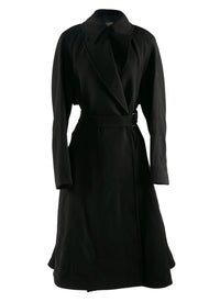 Long wool trench coat - Black intense