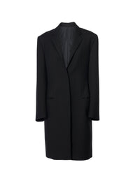 Wool crombi coat - Black intense