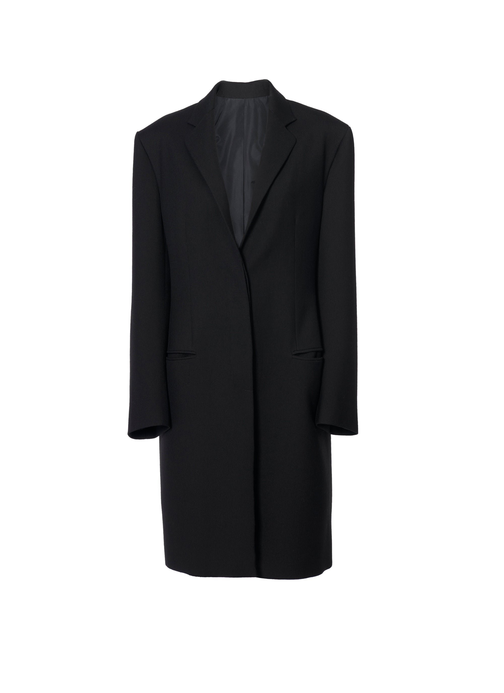 Wool crombi coat - Black intense