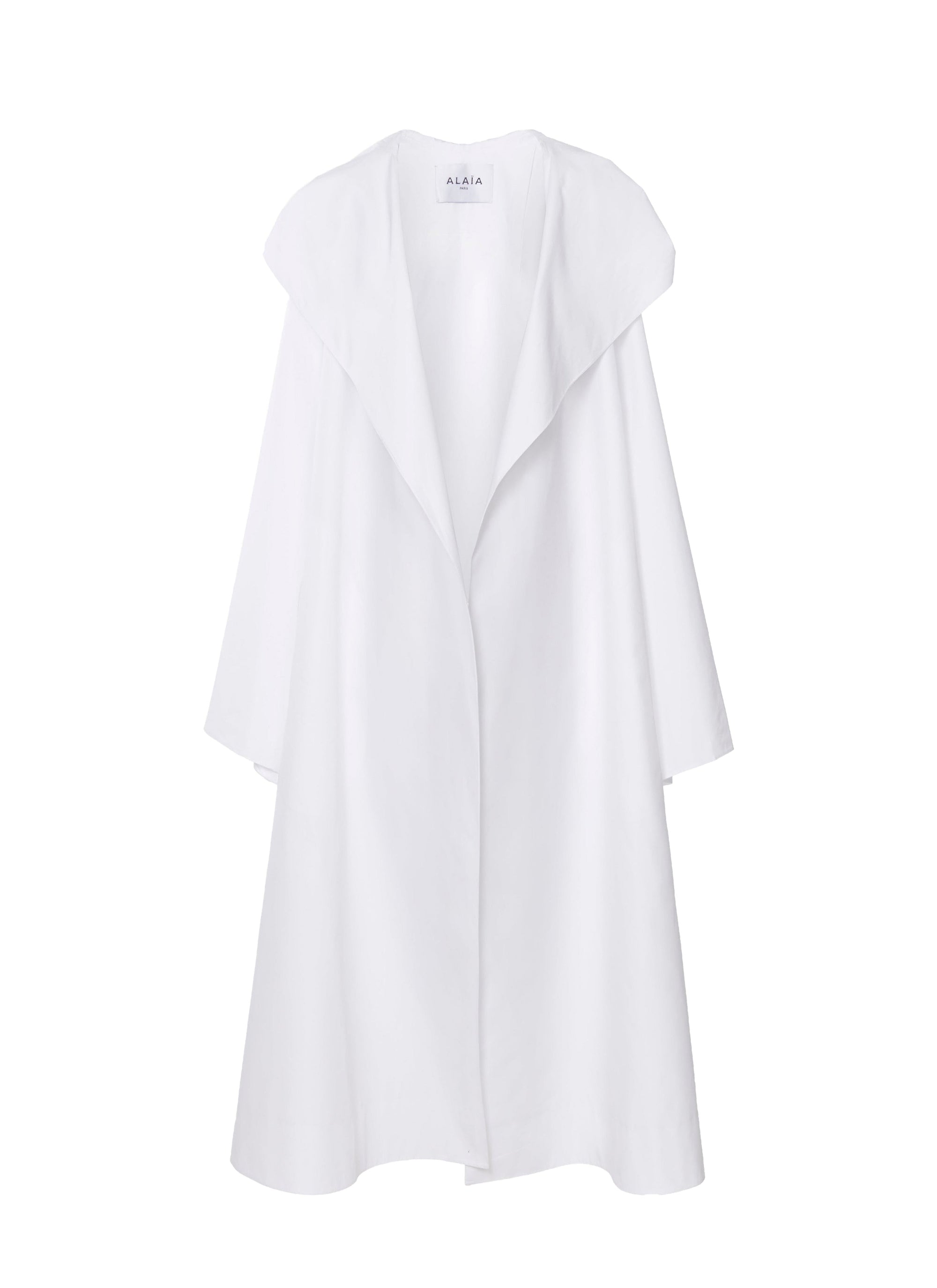 Manteau à capuche ceinturé - Blanc