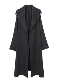 Manteau long en laine oversize - Gris Foncé