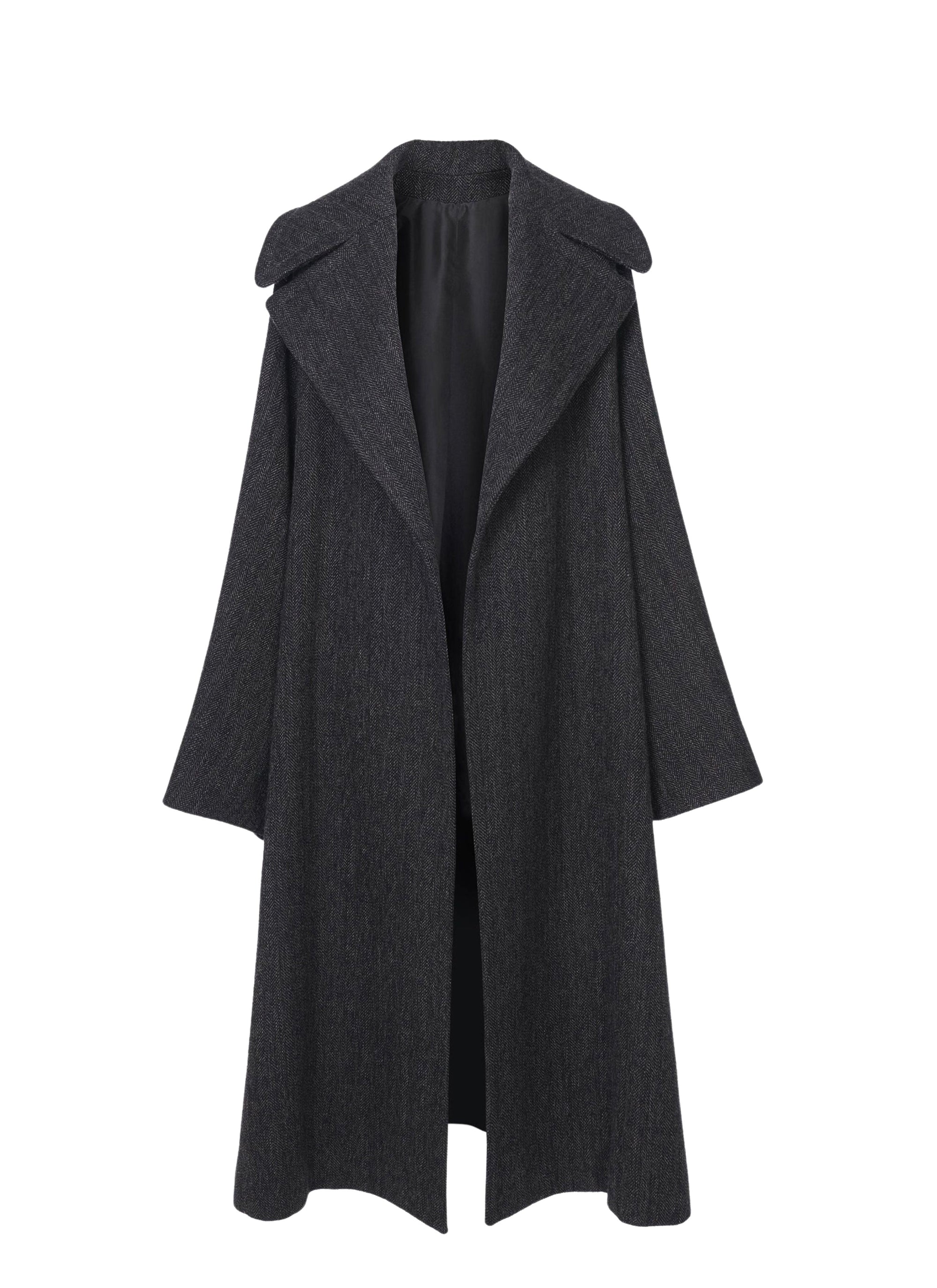 Long oversized wool coat - Dark grey